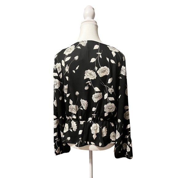 Maurices Sheer Floral Tie-Front Blouse – Black/White – NWT‎ – Size Medium - Picture 3 of 5